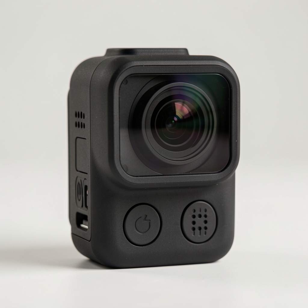 GoPro HERO12 Black aksiyon kamerası ön kamera lensi ve kontrol düğmeleri