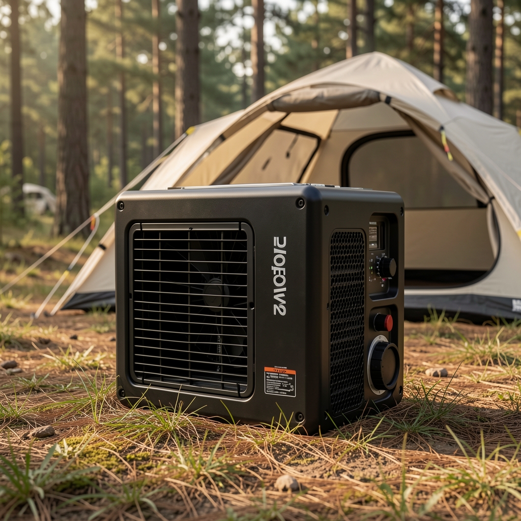 EcoFlow Wave 2 taşınabilir klima ve soğutucu kompakt kasa siyah renk kamp için