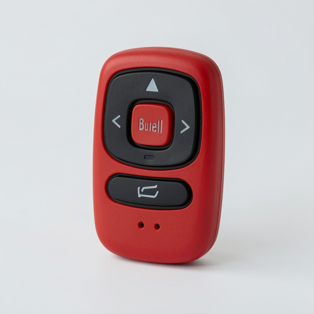 Bushnell BackTrack küçük boyutlu GPS izcisi, kırmızı gövde ve basit tuş tasarımı