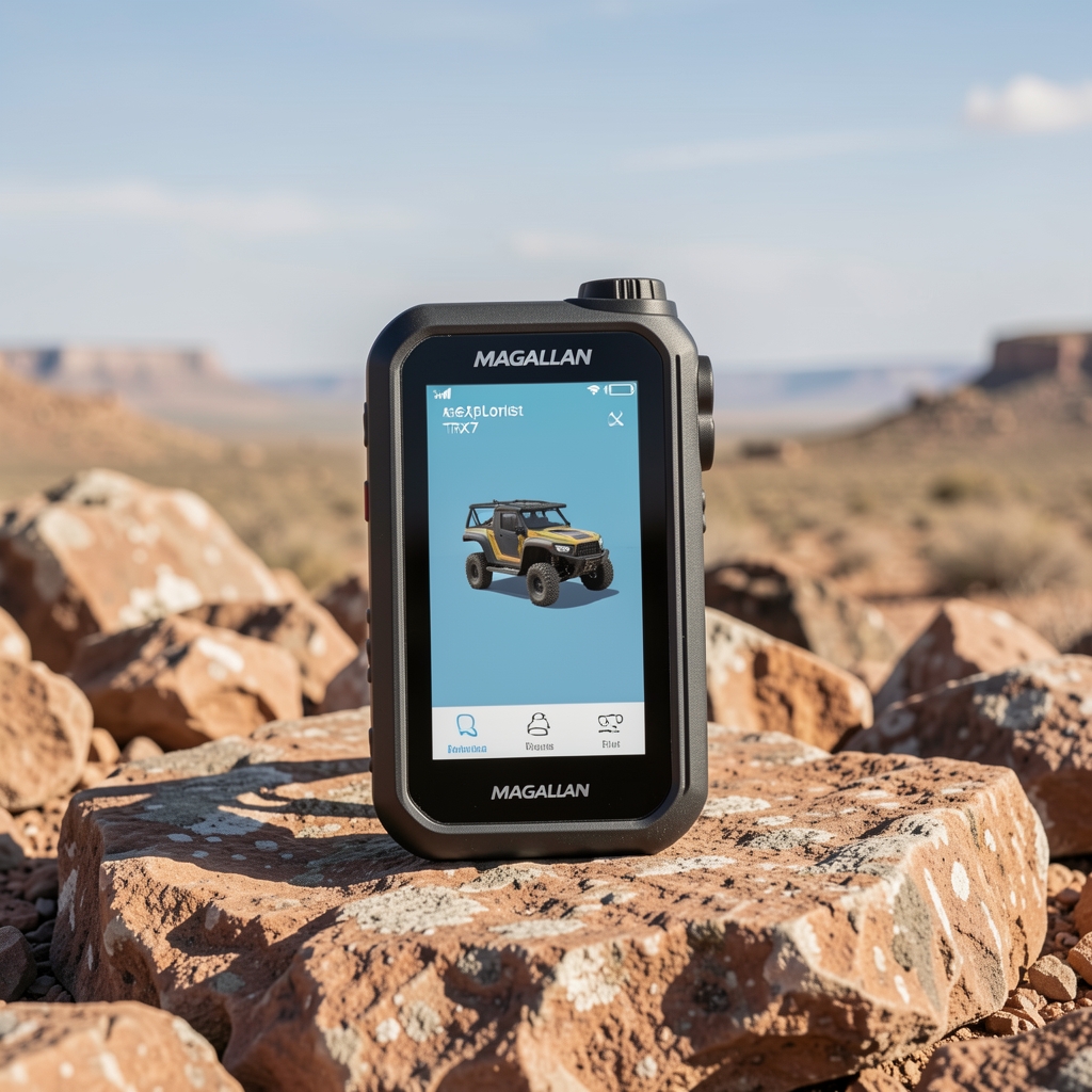 Magellan eXplorist TRX7 GPS cihazı açık arazi ve kaya zemin üzerinde