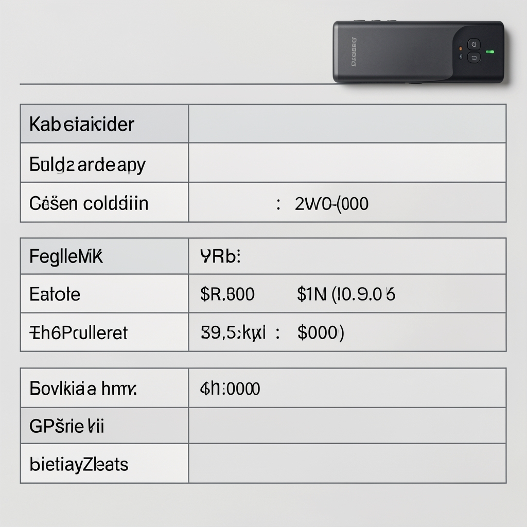 Farklı GPS cihazlarının teknik özellikler tablası
