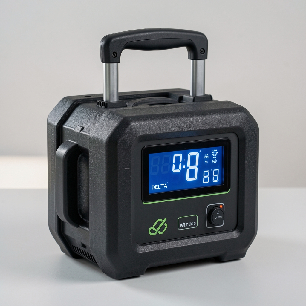 EcoFlow DELTA 2 portatif güç istasyonu taşıma kolu ve LED gösterge paneli