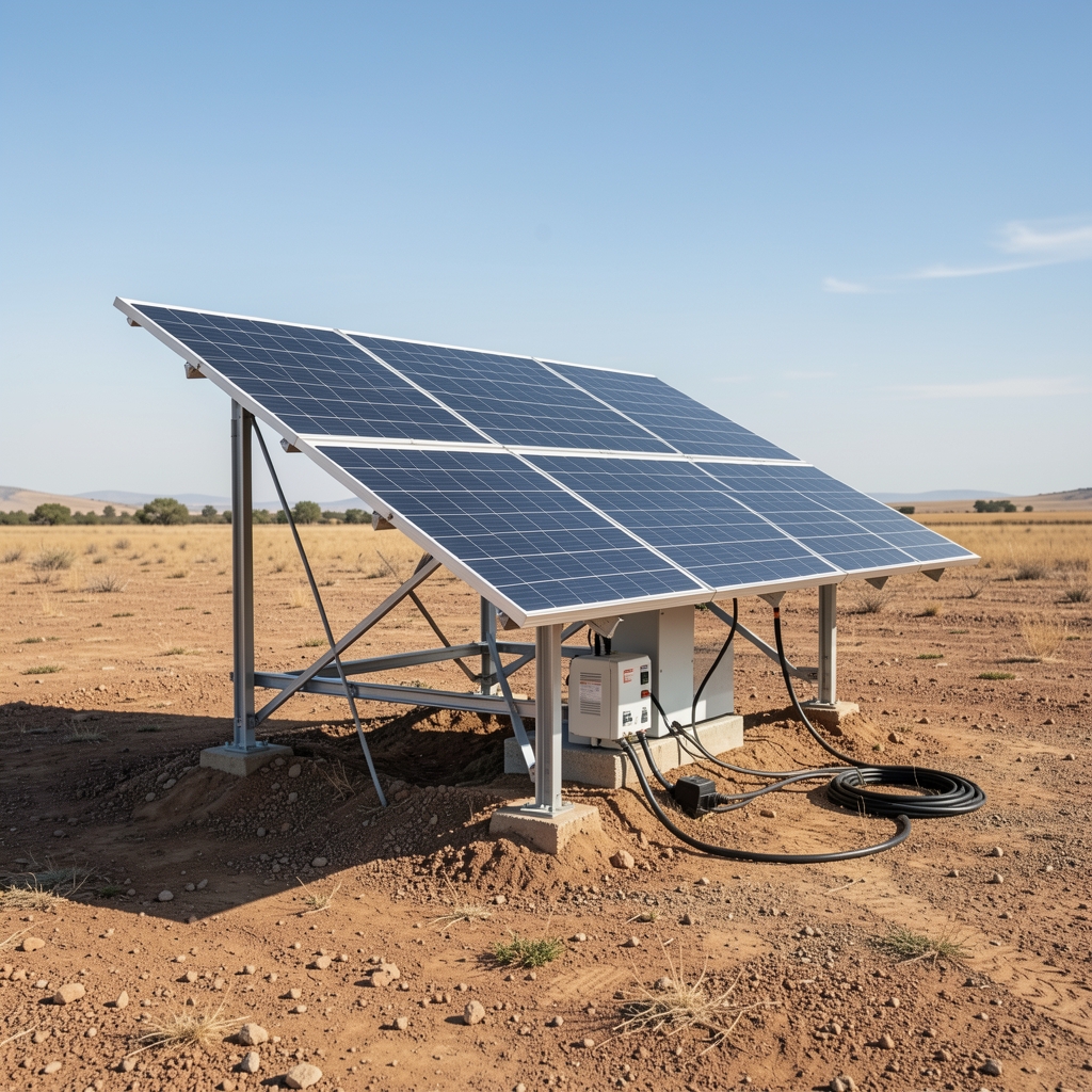 Kamp çadırı yanında açık solar panel ve şarj edilmekte olan cihazlar