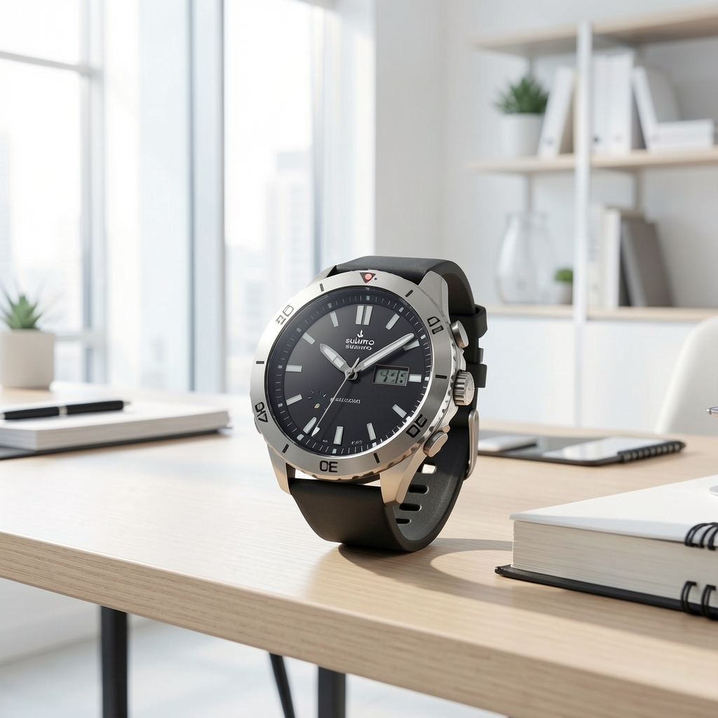 Suunto 9 Peak Pro outdoor saati ince kasa ve titanyum bezel detayı